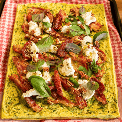 Roule courgettes boursin lard foret noire graines de bambous 1
